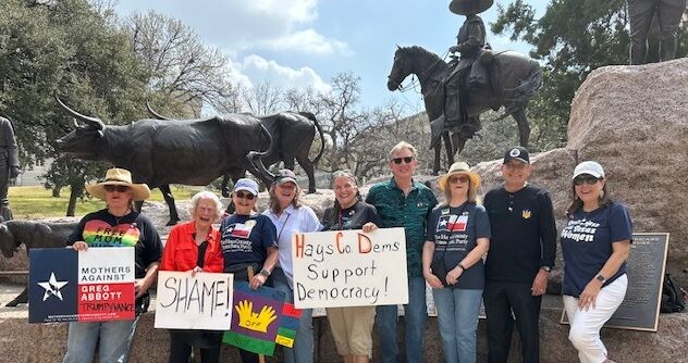 Hays Dems at Rally for democracy